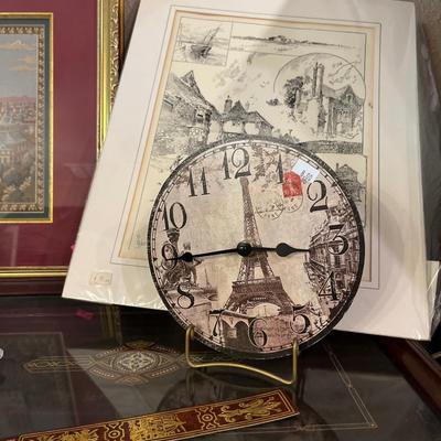 Sale Photo Thumbnail #140: Shakespeare books, print and tapestry picture, tray. End table/ Nightstand