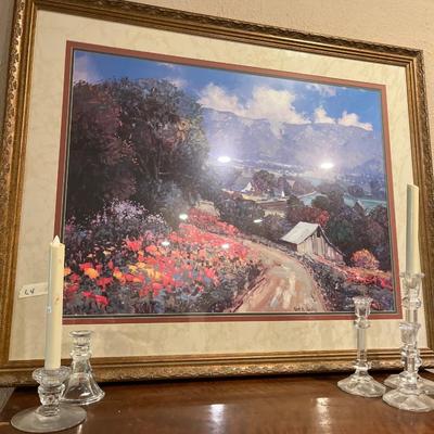 Sale Photo Thumbnail #148: 42x36 Picture & Glass Candlestick 
Luminous candles.
