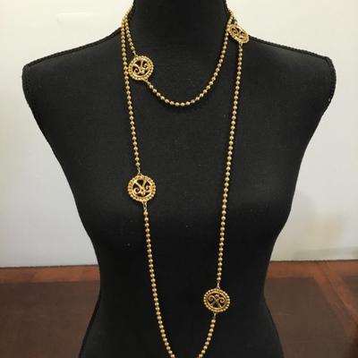Rare unique, gold, toned, vintage, metallic gold, toned statement, necklace