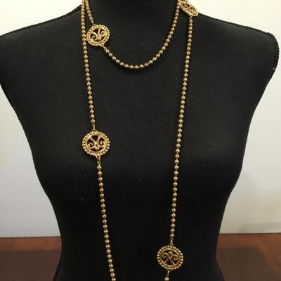 Rare unique, gold, toned, vintage, metallic gold, toned statement, necklace