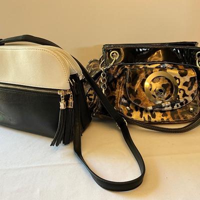 Black/White Purse and Leopard Purse