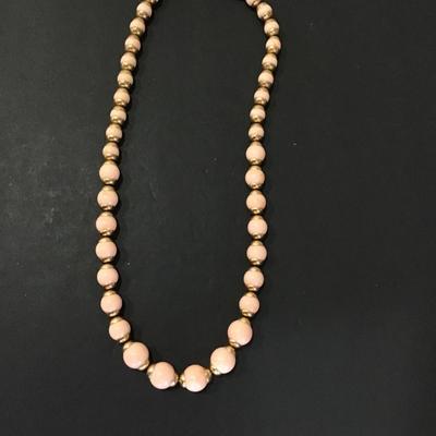 Vintage Avon Necklace pink and gold tone