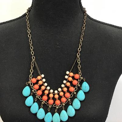 Multicolored fashion, statement, necklace