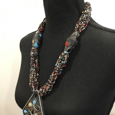 Vintage Very nice rare very unique large statement necklace handcrafted beautifully