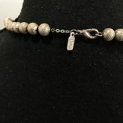 Silver tone beaded 1928 necklace