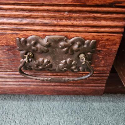 Antique Oak Armoire 5 Shelves 44x18x84
