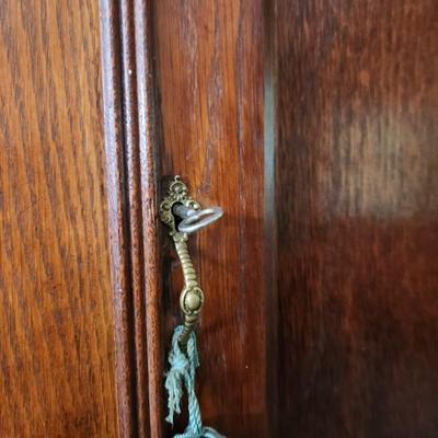 Antique Oak Armoire 5 Shelves 44x18x84