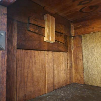 Antique Oak Armoire 5 Shelves 44x18x84