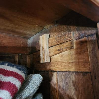 Antique Oak Armoire 5 Shelves 44x18x84