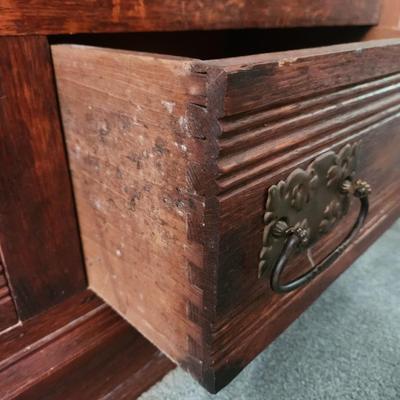 Antique Oak Armoire 5 Shelves 44x18x84