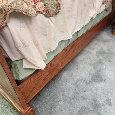 Solid Wood Queen Bed Headboard Footboard Siderails
