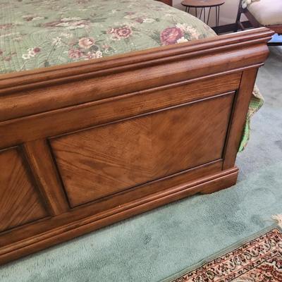 Solid Wood Queen Bed Headboard Footboard Siderails