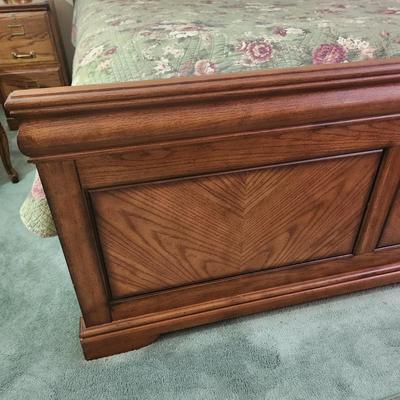 Solid Wood Queen Bed Headboard Footboard Siderails