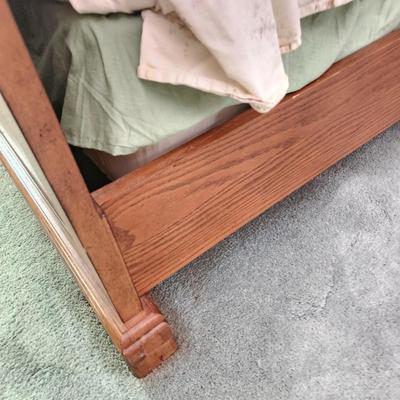 Solid Wood Queen Bed Headboard Footboard Siderails