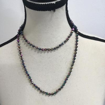 Carnival glass beaded necklace