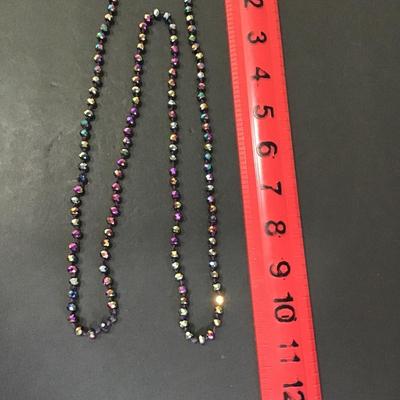 Carnival glass beaded necklace