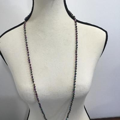 Carnival glass beaded necklace