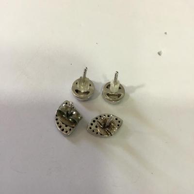 All seeing eye 925 silver two pairs of crystal rhinestone all seeing eye stud earrings