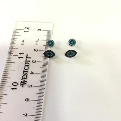 All seeing eye 925 silver two pairs of crystal rhinestone all seeing eye stud earrings