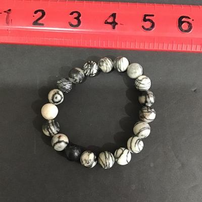 Polished earth stone stretchy bracelet