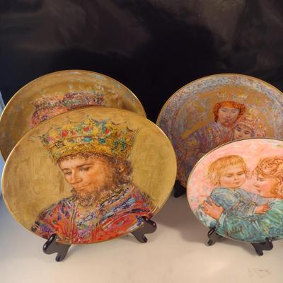 Collection of Edna Hibel Plates- Boxes Included- Four Pieces