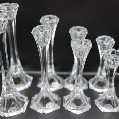 Bohemia Czech Republic Lead Crystal Candleholders (8)