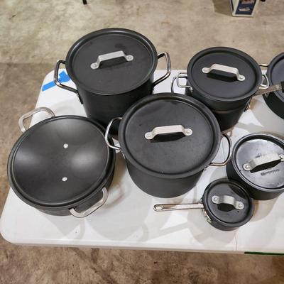 Lot of 9 Calphalon Pots and Pans