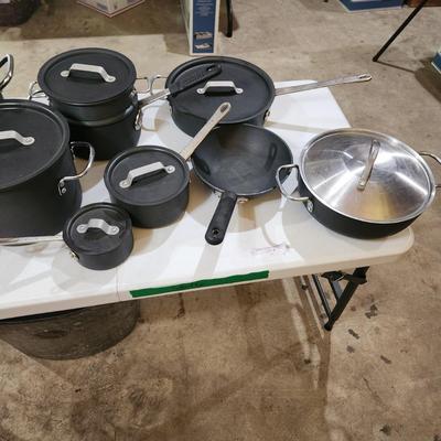 Lot of 9 Calphalon Pots and Pans