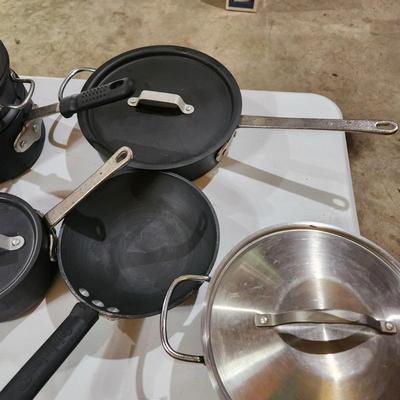 Lot of 9 Calphalon Pots and Pans