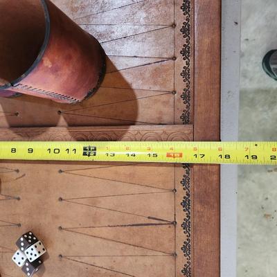 Vintage Leather Backgammon Game Board