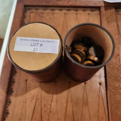 Vintage Leather Backgammon Game Board