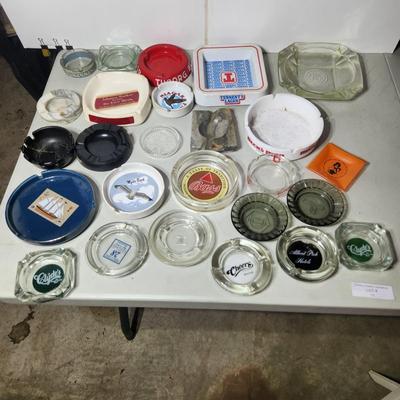 Large Lot of Vintage Ashtrays Playboy, Johnnie Walker,Tennet's Lager , Tuborg, Cheers , Clyde's