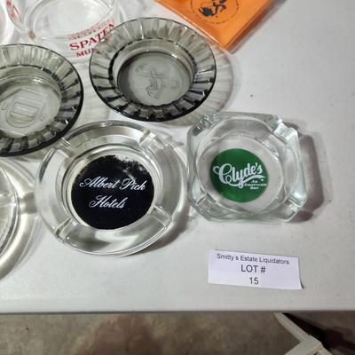 Large Lot of Vintage Ashtrays Playboy, Johnnie Walker,Tennet's Lager , Tuborg, Cheers , Clyde's