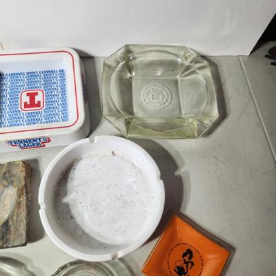 Large Lot of Vintage Ashtrays Playboy, Johnnie Walker,Tennet's Lager , Tuborg, Cheers , Clyde's