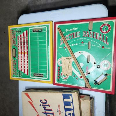 Vintage Game Lot Jim Prentice Electric Football Baseball The Visible Man, Gotham Ride M Cowboy