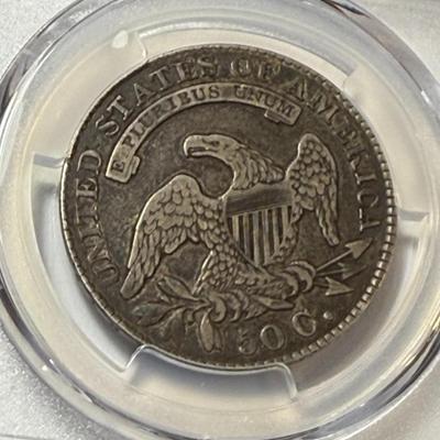 PCGS CERTIFIED 1830 LARGE "O" EF40 CONDITION CAPPED BUST SILVER HALF DOLLAR AS PICTURED.