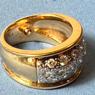 ESTATE PREOWNED 14K YELLOW GOLD BAND RING SIZE 6.25 9.2 DWT/PENNYWEIGHTS WITH 3/4 CARAT TW DIAMONDS AS PIC'D.