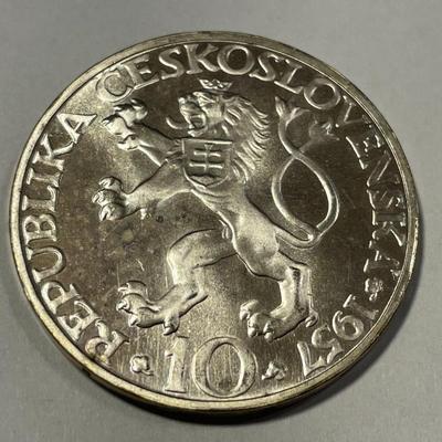 Czechoslovakia 1957 Uncirculated Condition 10 Korun Silver Coin KM#47.1 as Pictured.