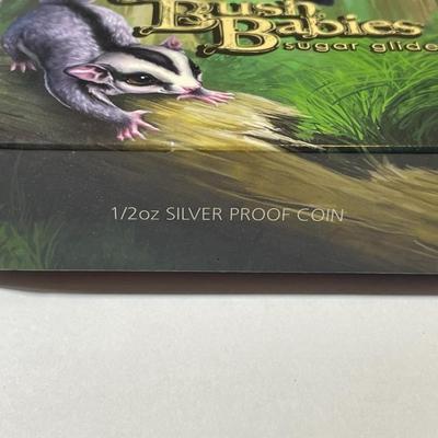 Australian Bush Babies SUGAR GLIDER 2010 Proof Colorized 1/2 Ounce .999 Fine Silver Coin Limited to 10,000 as Pictured.