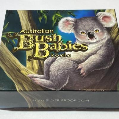 Australian Bush Babies KOALA 2011 Proof Colorized 1/2 Ounce .999 Fine Silver Coin Limited to 10,000 as Pictured.