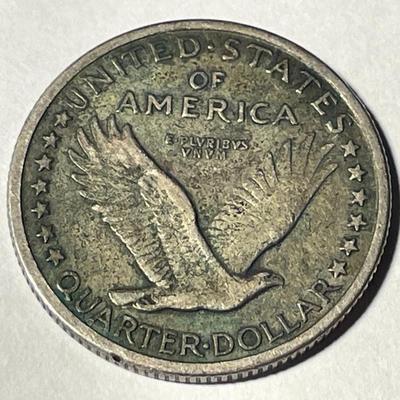 1917-P EXTRA FINE TYPE-I STANDING LIBERTY QUARTER TYPE COIN AS PICTURED.
