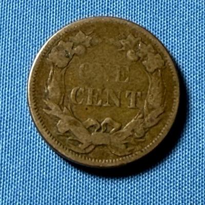 1858 CIRCULATED CONDITION U.S. FLYING EAGLE CENT AS PICTURED.