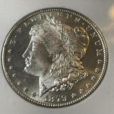 NGC CERTIFIED 1879-S MS64 SEMI-PL MORGAN SILVER DOLLAR AS PICTURED.