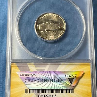 ANACS SCARCE CERTIFIED 1958-D/D/D RPM-001 MS64 GRADED JEFFERSON NICKEL AS PICTURED.