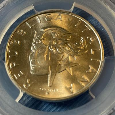PCGS CERTIFIED ITALY 1988-R MS66 500-LIRE OLYMPICS SILVER COIN AS PICTURED.