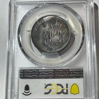 PCGS CERTIFIED San Marino MS65 500-Lire 1981 - Silver - "Virgil ' S Death" as Pictured.