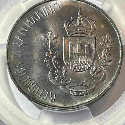 PCGS CERTIFIED San Marino MS65 500-Lire 1981 - Silver - "Virgil ' S Death" as Pictured.