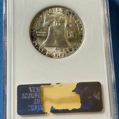 NGC CERTIFIED 1950-D MS65 FRANKLIN SILVER HALF DOLLAR AS PICTURED. (COIN #009).