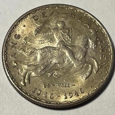 LUXEMBOURG 1946 AU+ Condition 50 Francs Silver Coin Low Mintage of 100,000 as Pictured.