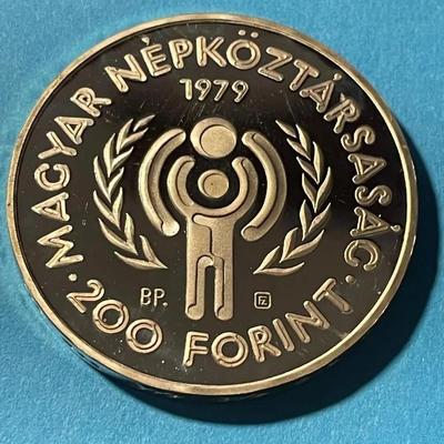 1979 HUNGARY 200 FORINT Silver Proof UNICEF Year of the Child Drawings Coin.